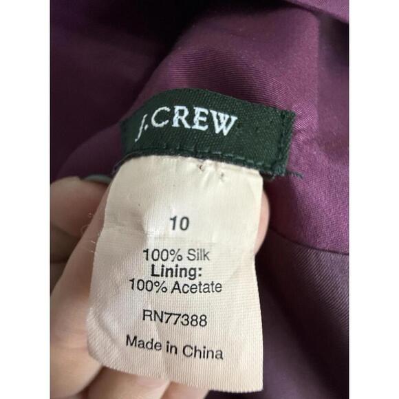 J. Crew Gracie Mauve Purple Halter Style 100% Silk Taffeta Dress 10 Excellent - Picture 5 of 7